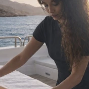 L'équipe de Corsica Massage effectue un massage sur Yacht au port de propriano 